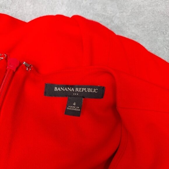 Banana Republic Sleeveless Red Sheath Dress Size 4 Polyester & Spandex Womens - Picture 5 of 7